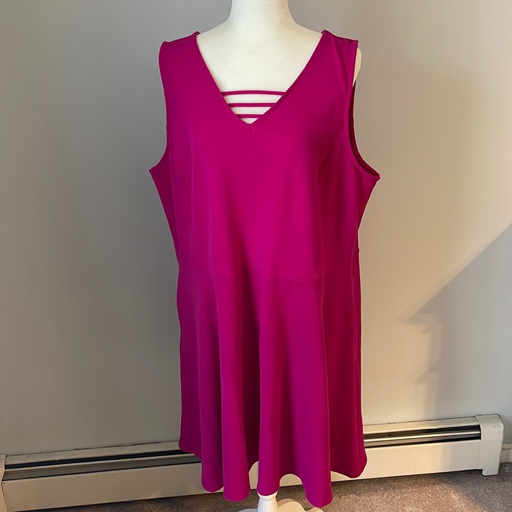 Pink fit and flare sleeveless knee length dress, size 2x from Kohl’s by Apt 9.